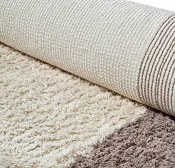 Ronde vloerkleden - Galliano Natural Cotton Shaggy (gebroken wit/bruin)