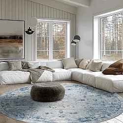 Ronde vloerkleden - Gombalia (lichtblauw)