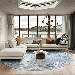 Ronde vloerkleden - Gombalia (lichtblauw)