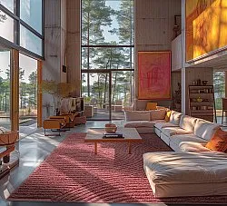 Hoogpolig vloerkleed - Halo Natural Cotton Shaggy (rood)