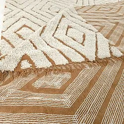 Hoogpolig vloerkleed - Holwell Natural Cotton Shaggy (gebroken wit/bruin)