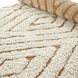 Hoogpolig vloerkleed - Holwell Natural Cotton Shaggy (gebroken wit/bruin)