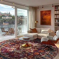 Rond vloerkleed - Idri (bordeaux/multi)