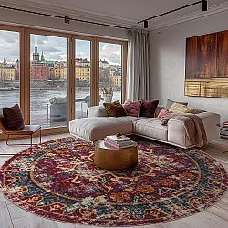 Rond vloerkleed - Idri (bordeaux/multi)