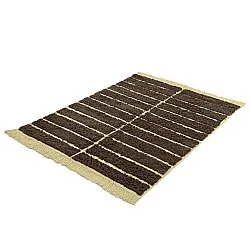 Hoogpolig vloerkleed - Ikara Natural Cotton Shaggy (bruin)