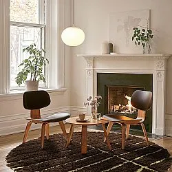 Rond vloerkleed - Ikara Natural Cotton Shaggy (bruin)