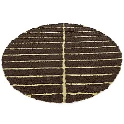 Rond vloerkleed - Ikara Natural Cotton Shaggy (bruin)