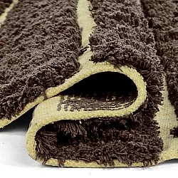 Rond vloerkleed - Ikara Natural Cotton Shaggy (bruin)