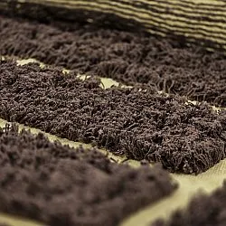 Rond vloerkleed - Ikara Natural Cotton Shaggy (bruin)