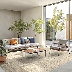 Hoogpolig vloerkleed - Ikara Natural Cotton Shaggy (room)