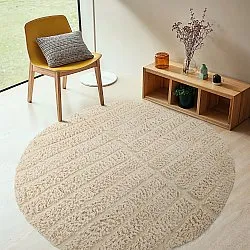 Rond vloerkleed - Ikara Natural Cotton Shaggy (room)