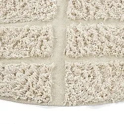 Rond vloerkleed - Ikara Natural Cotton Shaggy (room)