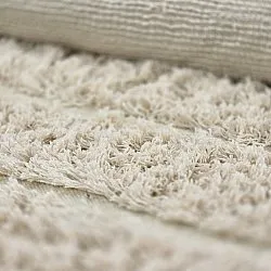 Rond vloerkleed - Ikara Natural Cotton Shaggy (room)