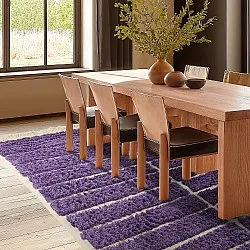 Hoogpolig vloerkleed - Ikara Natural Cotton Shaggy (paars)