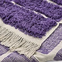 Hoogpolig vloerkleed - Ikara Natural Cotton Shaggy (paars)