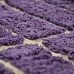 Rond vloerkleed - Ikara Natural Cotton Shaggy (paars)