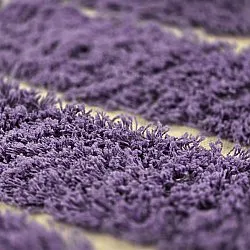 Rond vloerkleed - Ikara Natural Cotton Shaggy (paars)