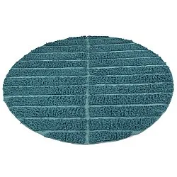 Rond vloerkleed - Ikara Natural Cotton Shaggy (turkoois)