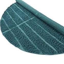 Rond vloerkleed - Ikara Natural Cotton Shaggy (turkoois)