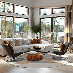 Rond vloerkleed - Jeral (beige/multi)