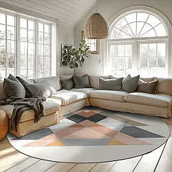 Rond vloerkleed - Jeral (beige/multi)