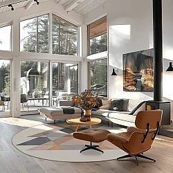 Rond vloerkleed - Jeral (beige/multi)