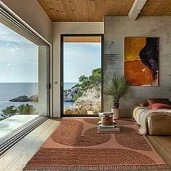 Hoogpolig vloerkleed - Jovie Natural Cotton Shaggy (terracotta)