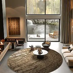 Rond vloerkleed - Junes (goud)