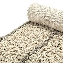 Hoogpolig vloerkleed - Kairi Natural Cotton Shaggy (beige/taupe)