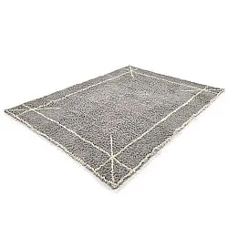 Hoogpolig vloerkleed - Kairi Natural Cotton Shaggy (grijs/beige)