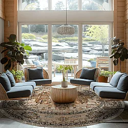Rond vloerkleed - Siliana (beige)
