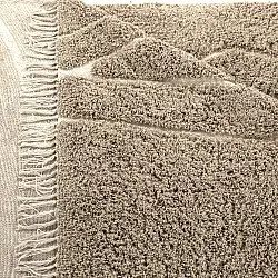 Hoogpolig vloerkleed - Kindon Natural Cotton Shaggy (beige/wit)