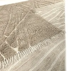 Hoogpolig vloerkleed - Kindon Natural Cotton Shaggy (beige/wit)