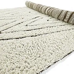 Hoogpolig vloerkleed - Kindon Natural Cotton Shaggy (gebroken wit/bruin)