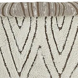 Hoogpolig vloerkleed - Kindon Natural Cotton Shaggy (gebroken wit/bruin)