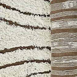 Hoogpolig vloerkleed - Kindon Natural Cotton Shaggy (gebroken wit/bruin)