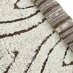 Hoogpolig vloerkleed - Kindon Natural Cotton Shaggy (gebroken wit/bruin)