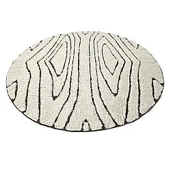 Ronde vloerkleden - Kindon Natural Cotton Shaggy (gebroken wit/bruin)