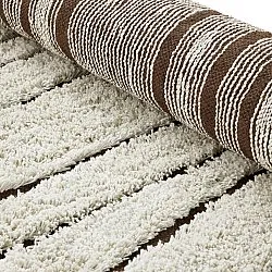 Ronde vloerkleden - Kindon Natural Cotton Shaggy (gebroken wit/bruin)