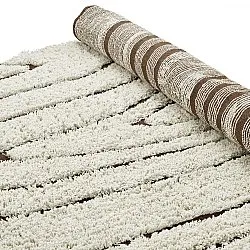 Ronde vloerkleden - Kindon Natural Cotton Shaggy (gebroken wit/bruin)