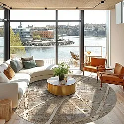 Rond vloerkleed - Lagos (beige)