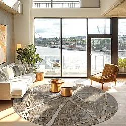 Rond vloerkleed - Lagos (beige)