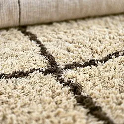 Hoogpolig vloerkleed - Lana Natural Cotton Shaggy (beige/bruin)