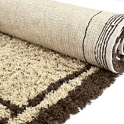 Hoogpolig vloerkleed - Lana Natural Cotton Shaggy (beige/bruin)