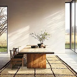 Hoogpolig vloerkleed - Lana Natural Cotton Shaggy (beige/bruin)