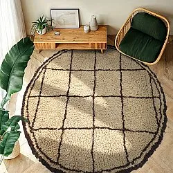 Rond vloerkleed - Lana Natural Cotton Shaggy (beige/bruin)