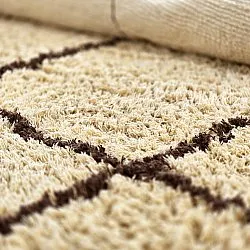 Rond vloerkleed - Lana Natural Cotton Shaggy (beige/bruin)