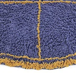 Rond vloerkleed - Lana Natural Cotton Shaggy (blauw/geel)