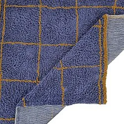 Hoogpolig vloerkleed - Lana Natural Cotton Shaggy (blauw/geel)