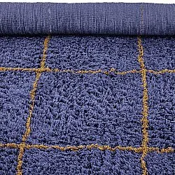 Hoogpolig vloerkleed - Lana Natural Cotton Shaggy (blauw/geel)